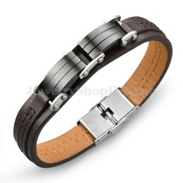 Bracciale Classico In Pelle Di Titanio Da Uomo C963