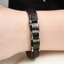 Bracciale Classico In Pelle Di Titanio Da Uomo C963