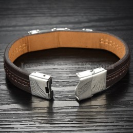 Bracciale Classico In Pelle Di Titanio Da Uomo C963