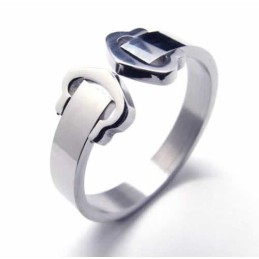 Anello In Titanio "Cuore Collegato A Cuore" Da 8 Mm