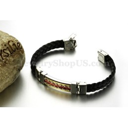 Bracciale In Pelle Di Titanio Da Uomo Personality C817