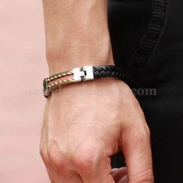 Bracciale In Pelle Di Titanio Da Uomo Personality C817