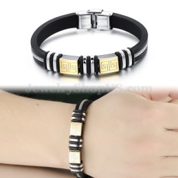 Elegante Nuovo Bracciale Da Uomo In Titanio C932