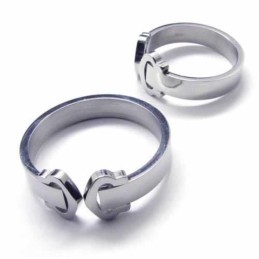 Anello In Titanio "Cuore Collegato A Cuore" Da 8 Mm