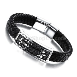 Bracciale In Pelle Di Titanio Da Uomo Squisito C896