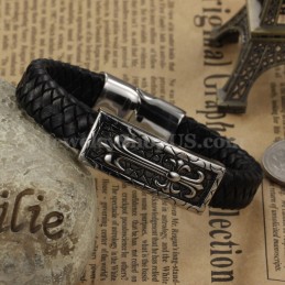 Bracciale In Pelle Di Titanio Da Uomo Squisito C896
