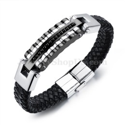 Grazioso Bracciale In Pelle Di Titanio Da Uomo C993