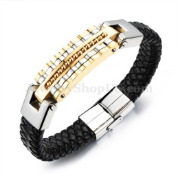 Grazioso Bracciale In Pelle Di Titanio Da Uomo C993