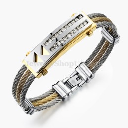 Bracciale Da Uomo In Titanio Con Zirconi C783