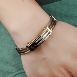 Bracciale Da Uomo In Titanio Con Zirconi C783