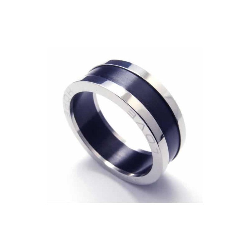 Anello Love In Titanio Nero Da 8 Mm Anello Love In Titanio Nero Da 8 Mm