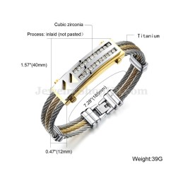 Bracciale Da Uomo In Titanio Con Zirconi C783