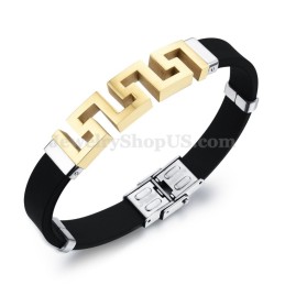 Bracciale Da Uomo In Titanio Dorato Cavo C996