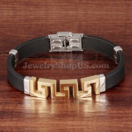 Bracciale Da Uomo In Titanio Dorato Cavo C996