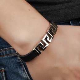 Bracciale Da Uomo In Titanio Dorato Cavo C996