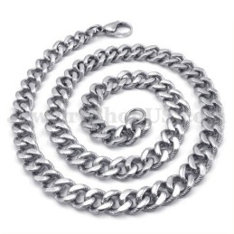 Collana Con Catena In Titanio Argento Sexy Da Uomo