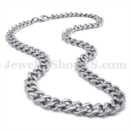 Collana Con Catena In Titanio Argento Sexy Da Uomo