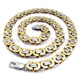 Squisita Collana Da Uomo In Titanio Con Catena In Oro