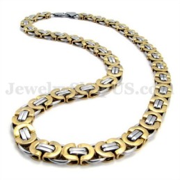 Squisita Collana Da Uomo In Titanio Con Catena In Oro