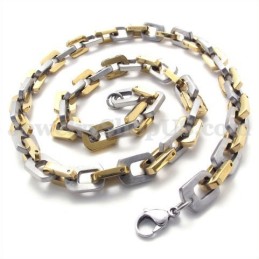 Squisita Collana Da Uomo In Titanio Con Catena In Oro