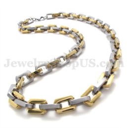 Squisita Collana Da Uomo In Titanio Con Catena In Oro
