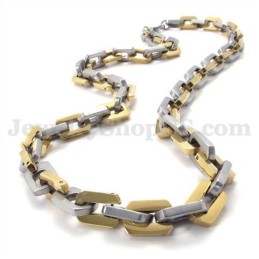 Squisita Collana Da Uomo In Titanio Con Catena In Oro