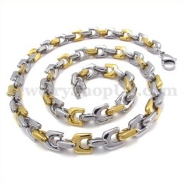 Collana Con Catena In Titanio Da Uomo In Oro Alla Moda