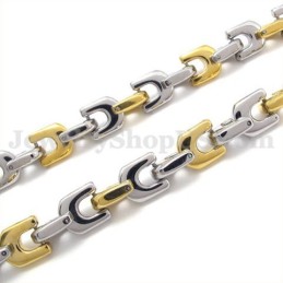 Collana Con Catena In Titanio Da Uomo In Oro Alla Moda