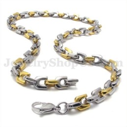 Collana Con Catena In Titanio Da Uomo In Oro Alla Moda