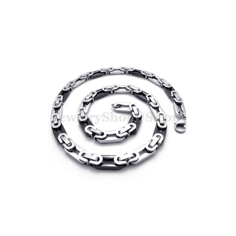 Elegante Collana Con Catena In Titanio Nero Da Uomo Elegante Collana Con Catena In Titanio Nero Da Uomo