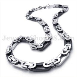 Elegante Collana Con Catena In Titanio Nero Da Uomo