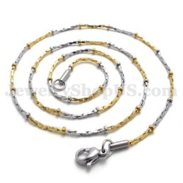 Collana Con Catena In Titanio Dorato Alla Moda