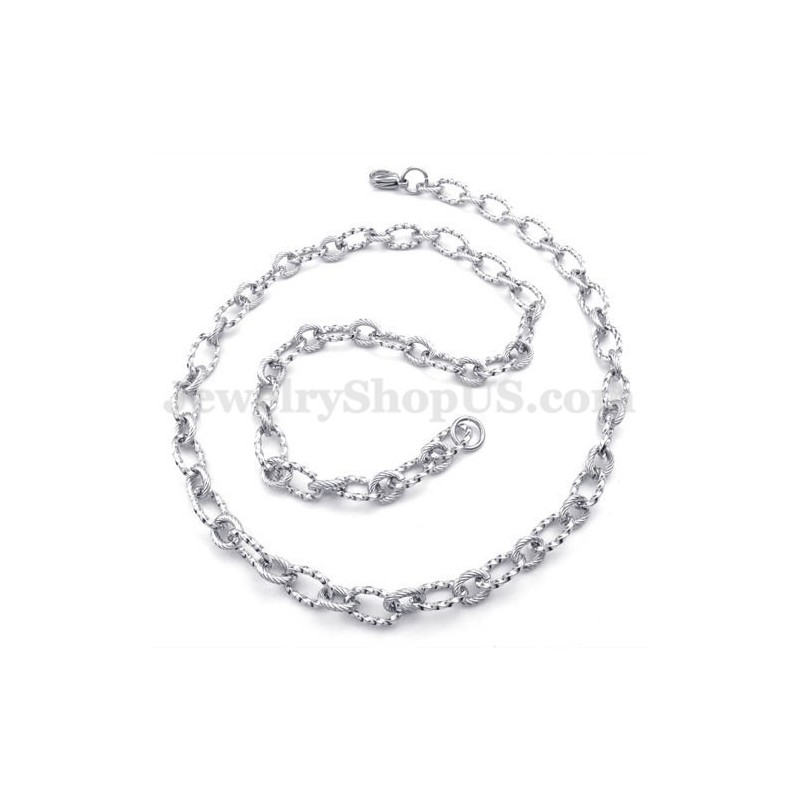 Collana Semplice In Argento Con Catena In Titanio Da Uomo Collana Semplice In Argento Con Catena In Titanio Da Uomo