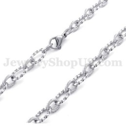 Collana Semplice In Argento Con Catena In Titanio Da Uomo