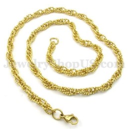 Collana Con Catena In Titanio Da Uomo In Oro In Saldo