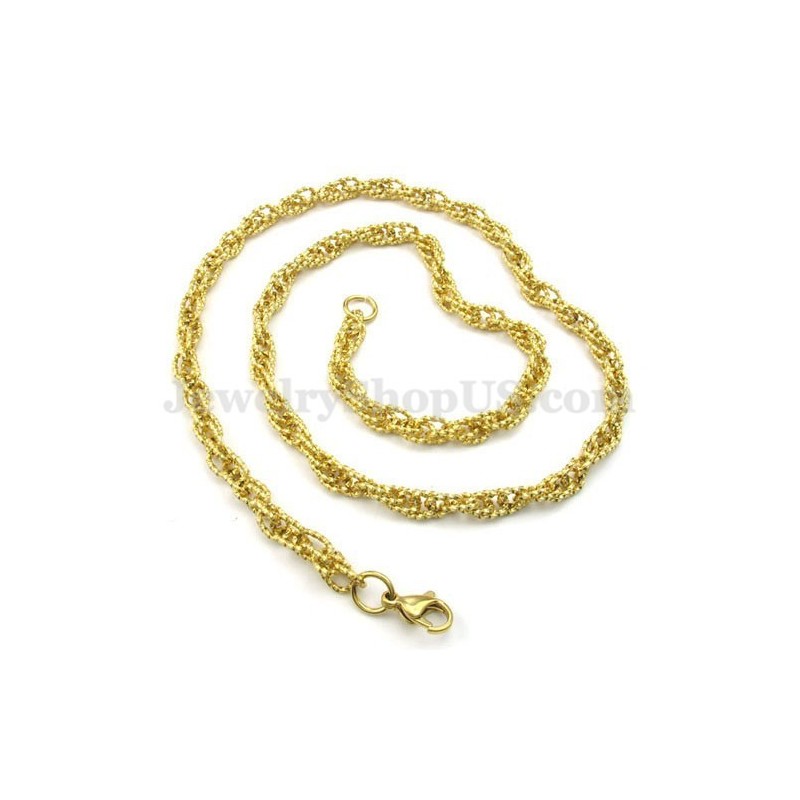 Collana Con Catena In Titanio Da Uomo In Oro In Saldo Collana Con Catena In Titanio Da Uomo In Oro In Saldo