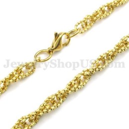 Collana Con Catena In Titanio Da Uomo In Oro In Saldo