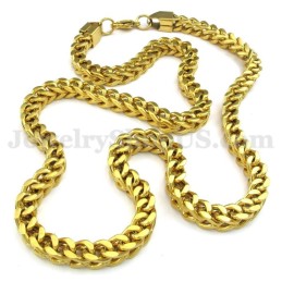 Collana Con Catena In Titanio Da Uomo In Oro In Saldo