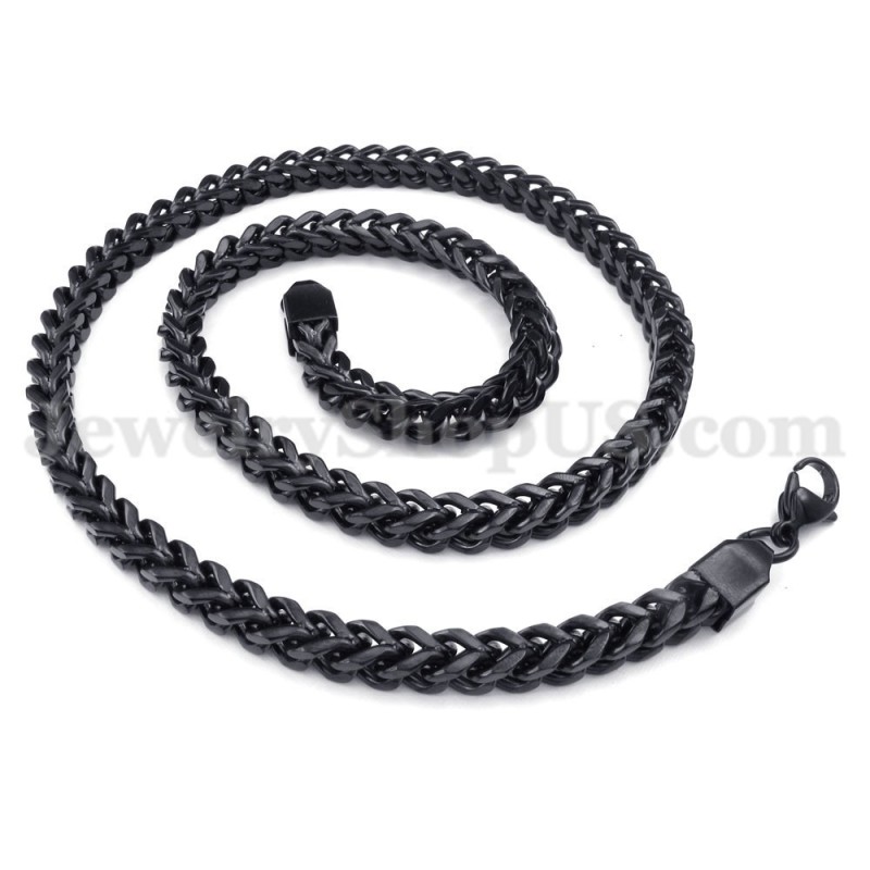 Squisita Collana Con Catena In Titanio Nero Da Uomo Squisita Collana Con Catena In Titanio Nero Da Uomo
