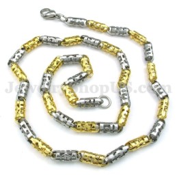 Squisita Collana Da Uomo In Titanio Con Catena In Oro
