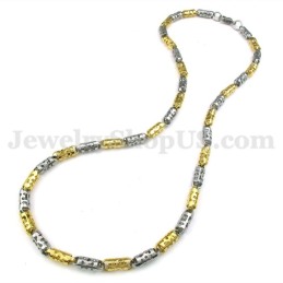 Squisita Collana Da Uomo In Titanio Con Catena In Oro