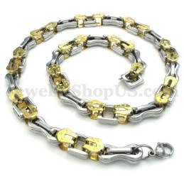 Collana Con Catena In Titanio Da Uomo In Oro Sexy