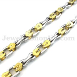 Collana Con Catena In Titanio Da Uomo In Oro Sexy