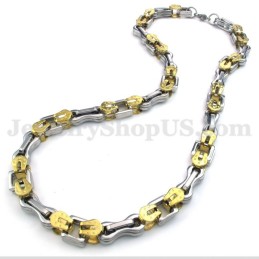 Collana Con Catena In Titanio Da Uomo In Oro Sexy