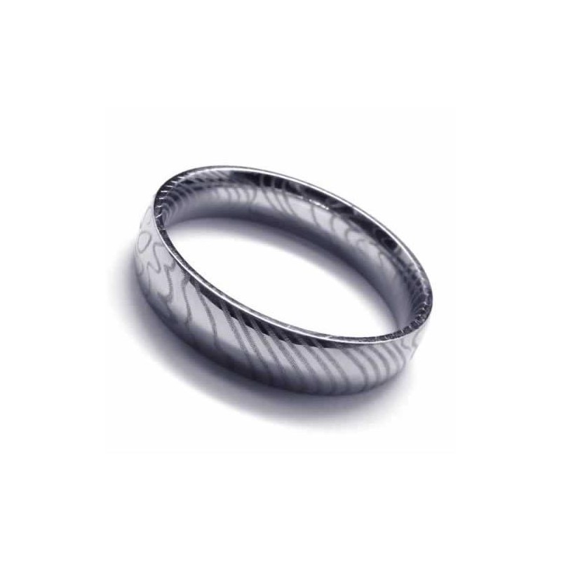 Anello Da Donna In Argento E Titanio Da 4 Mm Anello Da Donna In Argento E Titanio Da 4 Mm