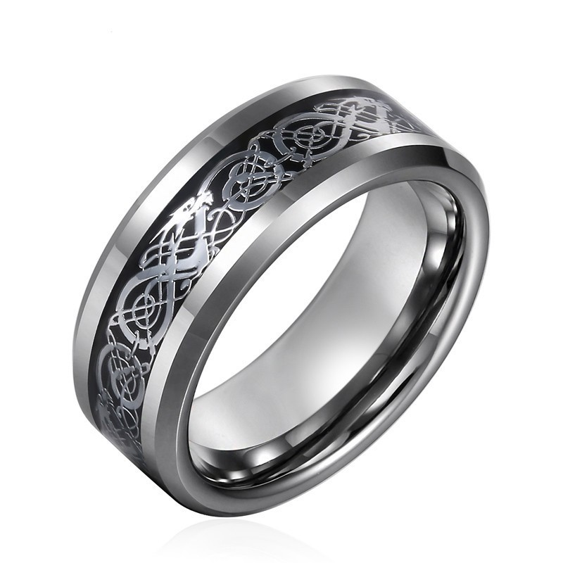 Anelli In Tungsteno Con Motivi A Drago, Da Uomo, Di Personalità Alla Moda Anelli In Tungsteno Con Motivi A Drago, Da Uomo, Di Personalità Alla Moda