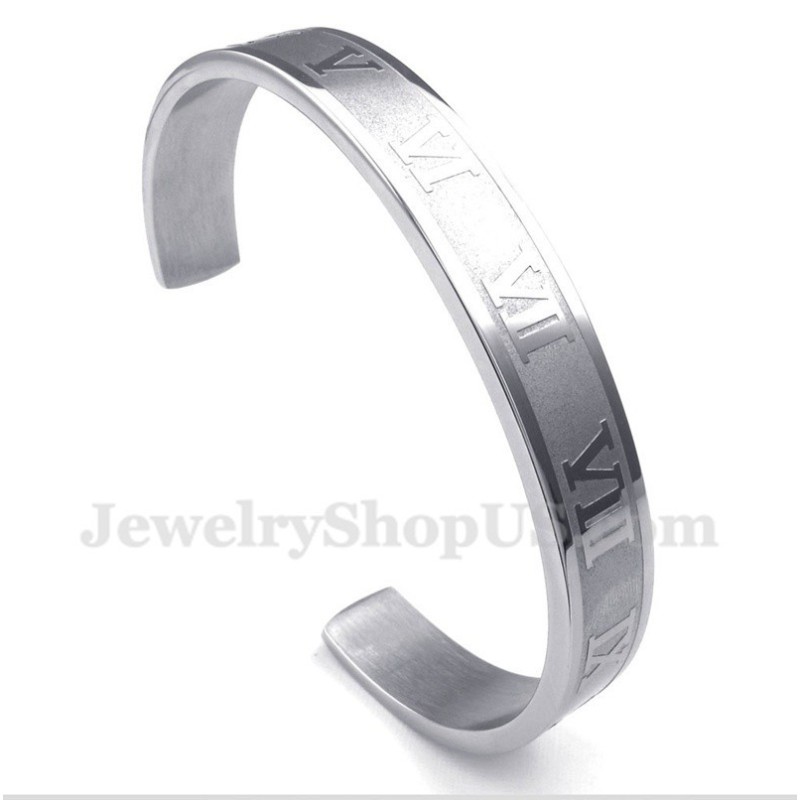 Bracciale Da Uomo In Titanio Con Numeri Romani Bracciale Da Uomo In Titanio Con Numeri Romani
