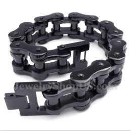 Bracciale Da Uomo In Titanio Nero Con Catena Per Bicicletta