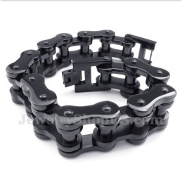 Bracciale Da Uomo In Titanio Nero Con Catena Per Bicicletta