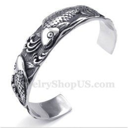 Bracciale Da Uomo In Titanio Con Motivo Pesci